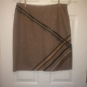 Express 11/12 tweed skirt with leather detail
